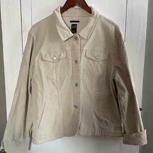 GAP Women's Beige Corduroy Jean Jacket